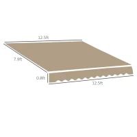 Outsunny Retractable Awning Fabric Replacement for 13' x 8' 840-151, Beige(m-3)