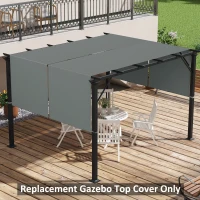 Outsunny 2 Pcs UV Protection Pergola Replacement Canopy, Pergola Shade Cover, Easy to Install, for 10' x 10' Pergola, Dark Grey(m-1)