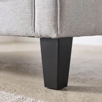 HOMCOM Loveseat Sofa, Modern Couch with Pocket Spring, Linen Upholstered, Thick Padded, Light Grey(m-9)