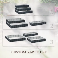 Outsunny 3 Tier Raised Garden Bed Outdoor Metal Patio Planter Box with Gloves,  4' x 4' x 2' for Backyard, Patio to Grow Vegetables, Herbs, and Flowers, Gray(m-4)