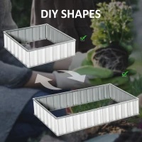 Outsunny 8.5' x 3' x 1' Raised Garden Bed, Galvanized Metal Planter Box for Vegetables Flowers Herbs, White(m-5)