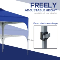 Outsunny 10' x 10' Pop Up Canopy Tent with Wheeled Carry Bag and 4 Sandbags, Instant Sun Shelter, Tents for Parties, Height Adjustable, for Outdoor, Garden, Patio, Blue(m-6)