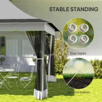 Outsunny 12 x 12 ft. Canopy Tent with Mesh Netting, UPF50+ Pop Up Tent with Carry Bag for Garden, Patio, Light Gray(m-8)