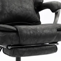 HOMCOM Executive Office Chair, Leathaire Big and Tall Office Chair 400 lbs with Wide Seat, Reclining, Lumbar Support, Black(m-11)