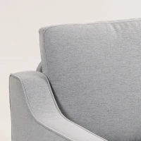 HOMCOM Loveseat Sofa, Modern Couch with Pocket Spring, Linen Upholstered, Thick Padded, Light Grey(m-12)