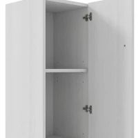 HOMCOM Freestanding Tall Bathroom Storage Cabinet with Adjustable Shelves, Bathroom Organizer, White Wood Grain(m-9)