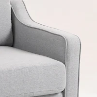 HOMCOM Loveseat Sofa, Modern Couch with Pocket Spring, Linen Upholstered, Thick Padded, Light Grey(m-11)