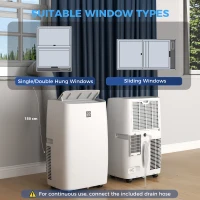 HOMCOM 12000 BTU Portable Air Conditioner, AC Unit with Cool, Dehumidifier, Fan, 550 Sq. ft, 24H Timer On Off, Window Kit(m-7)