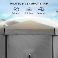 Outsunny 12' x 12' Hexagonal Pop Up Gazebo Canopy Tent with 5 Sidewalls, Outdoor Canopy Shelter with Carry Bag, Dark Gray(m-6)