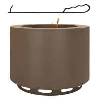 Outsunny Smokeless Fire Pit, Portable Camping Bonfire Stove with Poker for Backyard Patio Picnic, Steel, Bronze(m-1)