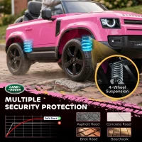 Qaba 12V Ride on Car Licensed Land Rover with Remote, Suspension, Slow Start, 3 Speeds, Lights, Music, Horn for 3-5, Pink(m-5)