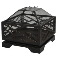 Outsunny 26" Outdoor Fire Pit, Square(m-1)