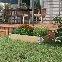 Outsunny Raised Garden Bed, Foldable Wooden Planters for Outdoor Vegetables, Flowers, Herbs, Plants, Easy Assembly(m-1)