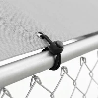 PawHut 6.6' x 6.6' x 6.6' Outdoor Dog Kennel Heavy Duty Galvanized Steel with UV-resistant Roof, Silver(m-9)