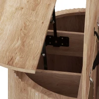 HOMCOM Lift Top Coffee Table, 32" Modern Fluted Round Coffee Table with Hidden Compartments and Soft-Close Hinged Flip Top(m-12)
