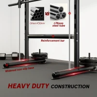 Soozier Squat Rack with Pull Up Bar and Barbell Bar Adjustable Bench Press Multi-Function Weight Lifting Half Rack Black(m-7)
