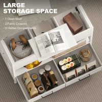 HOMCOM Modern Coffee Table, Lift Top Center Table with Fabric Drawers and Hidden Storage for Living Room, Cement Grey(m-5)