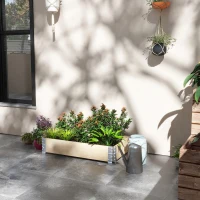 Outsunny Raised Garden Bed, Foldable Wooden Planters for Outdoor Vegetables, Flowers, Herbs, Plants, Easy Assembly(m-8)