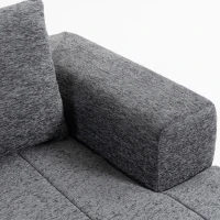 HOMCOM 3 Seater Sofa, Chenille Boneless Cloud Couch with Thick Spring Cushion, Wide and Deep Seat, Wide Armrests, Grey(m-9)