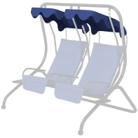 Outsunny 84A-052 Series 2-Seater Swing Canopy Replacement Top Cover, Blue(m-1)