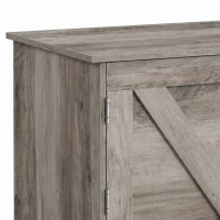 HOMCOM 31.5 Inches Storage Chest, Storage Trunk with Safety Hinge for Living Room, Grey Wood Grain(m-11)