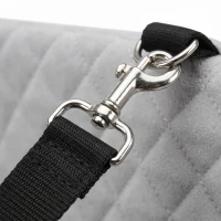 PawHut Dog Car Seat, Dog Booster Car Seat Washable with Adjustable Safety Leash, Storage Pockets for Small Under 10kg, Grey(m-9)