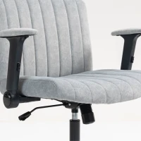 HOMCOM Criss Cross Chair with Flip-up Armrests, Wheels, Wide Office Chair with Adjustable Height, Tilting, Grey(m-10)