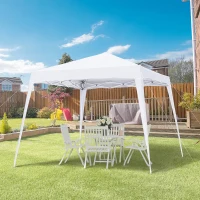 Outsunny 8' x 8' Pop Up Canopy, Outdoor Foldable Tent, Portable Canopy Tent with Carrying Bag for Camping, Party, Picnic, White(m-8)
