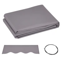 Outsunny 11' x 10' Outdoor Sunshade Canopy Awning Cover, Retractable Awning Fabric Replacement, UV Protection, Light Grey(m-9)