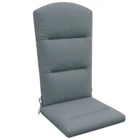Outsunny Patio Chair Cushion for Adirondack Chairs Replacement Cushion with Back and Ties, Dark Grey(m-9)