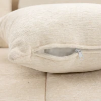 HOMCOM 3 Seater Sofa, Chenille Boneless Cloud Couch with Thick Spring Cushion, Wide and Deep Seat, Wide Armrests, Beige(m-11)