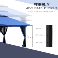 Outsunny 13' x 13' Pop Up Gazebo Instant Canopy Tent Shelter with 2-Tier Roof, Carry Bag, Wight Bags for Outdoor, Garden, Blue(m-6)