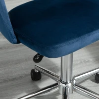 Vinsetto Mid Back Office Chair Velvet Fabric Swivel Scallop Shape Computer Desk Chair, Blue(m-10)