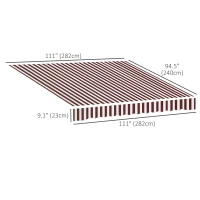Outsunny 9' x 8' Outdoor Sunshade Canopy Awning Cover, Retractable Awning Fabric Replacement, UV Protection, Red and White(m-3)