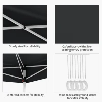 Outsunny 13' x 13' Pop Up Canopy Tent with Height Adjustable, Carry Bag for Outdoor, Garden, Patio, Gray(m-7)