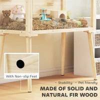 PawHut Wooden Hamster Cage, Hamster Habitat with Openable Top, Seesaws, Platforms, Water Bottle for Gerbils, 43.3"x20.5"x39.8"(m-5)