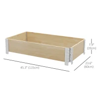 Outsunny Raised Garden Bed, Foldable Wooden Planters for Outdoor Vegetables, Flowers, Herbs, Plants, Easy Assembly(m-3)