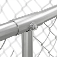 PawHut 6.6' x 6.6' x 6.6' Outdoor Dog Kennel Heavy Duty Galvanized Steel with UV-resistant Roof, Silver(m-11)