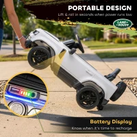 Qaba 12V Ride on Car Licensed Land Rover with Remote, Suspension, Slow Start, 3 Speeds, Lights, Music, Horn for 3-5, White(m-6)