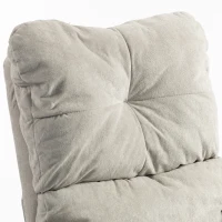 HOMCOM Office Chair with Foot Rest, Ergonomic Reclining Computer Gaming Chair w/ Snow Flannel Fabric, Thick Cushion, Light Grey(m-9)