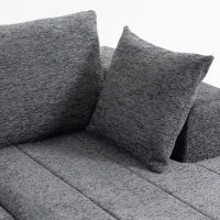 HOMCOM 3 Seater Sofa, Chenille Boneless Cloud Couch with Thick Spring Cushion, Wide and Deep Seat, Wide Armrests, Grey(m-10)