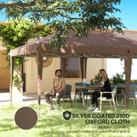Outsunny 10' x 19.2' Outdoor Gazebo Pop Up Canopy Party Tent with Carrying Bag, Coffee(m-6)
