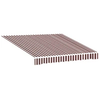 Outsunny 9' x 8' Outdoor Sunshade Canopy Awning Cover, Retractable Awning Fabric Replacement, UV Protection, Red and White(m-2)