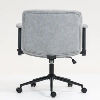HOMCOM Criss Cross Chair with Flip-up Armrests, Wheels, Wide Office Chair with Adjustable Height, Tilting, Grey(m-11)