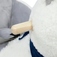 Qaba Baby Rocking Horse, Plush Animal Rocker Alpaca with Realistic Sound, Seat Belt, Handle Grip for 12-36 Months, White(m-9)