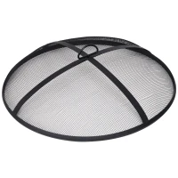 Outsunny 30" Steel Round Patio Fire Pit  Outdoor Wood Log Burning Heater with Log Grate, Poker, Mesh Cover & Water Resistant Cover Copper Color(m-9)