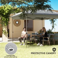 Outsunny 12' x 12' Pop Up Canopy Sun Shade Instant Tent Folding with Mesh Sidewalls, 3-Level Adjustable Height and Storage Bag, Gray(m-7)