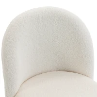 HOMCOM Office Chair, Swivel Tilt Desk Chair, Vanity Chair with Adjustable Height, Wheels for Home Office, Study, Cream White(m-9)