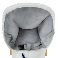 Qaba Baby Rocking Horse, Plush Animal Rocker Alpaca with Realistic Sound, Seat Belt, Handle Grip for 12-36 Months, White(m-11)