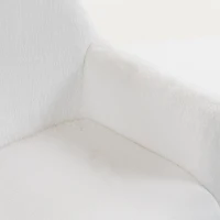 HOMCOM Office Chair, Faux Rabbit Fur Upholstered Vanity Desk Chair, Cream White(m-11)